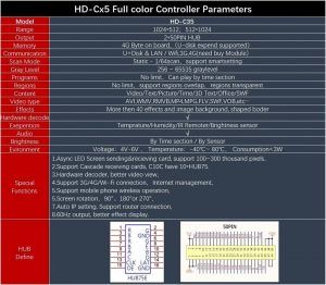 Huidu HD-C35 Asynchrone plen koulè ki ap dirije ekran Display Kontwòl Kat