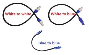 Tres colores de cable de conexión